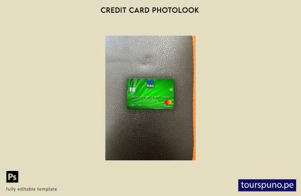listo para imprimir plantilla frontal de photolook de mastercard del banco Urugu